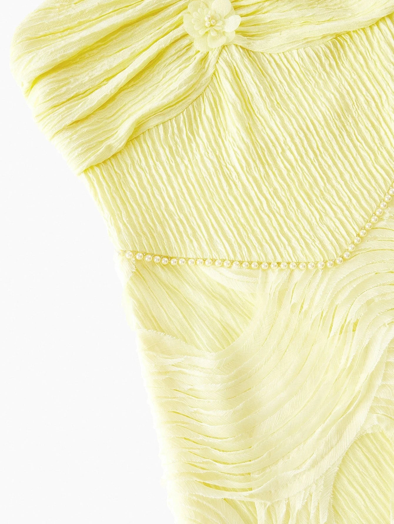 PREMIUM MESH GATHERED CAMI DRESS