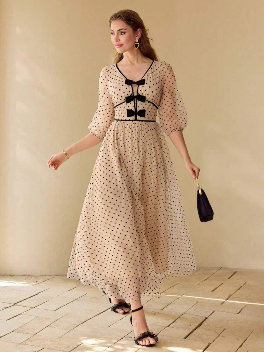 PREMIUM MESH POLKA DOT LIGHTWEIGHT DRESSSPRINGSUMMER