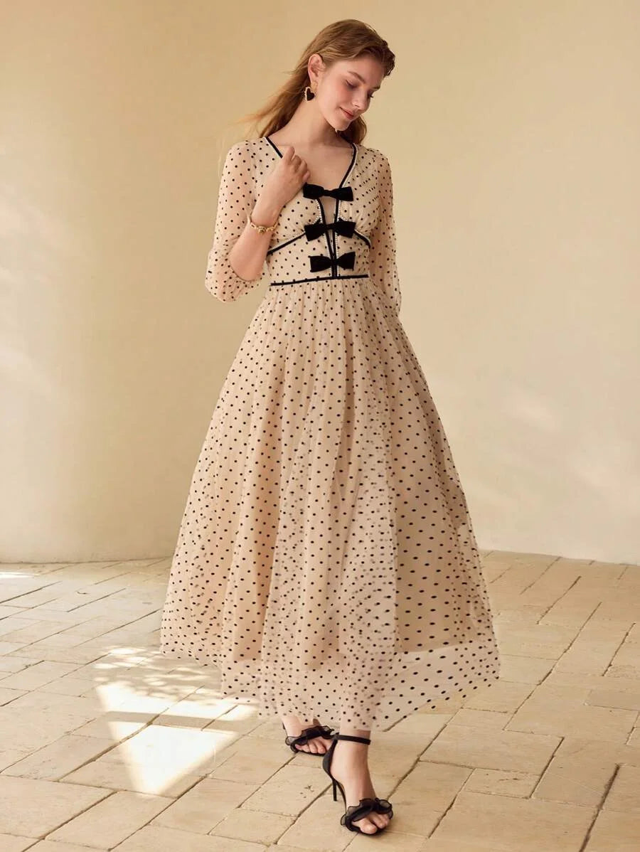 PREMIUM MESH POLKA DOT LIGHTWEIGHT DRESSSPRINGSUMMER