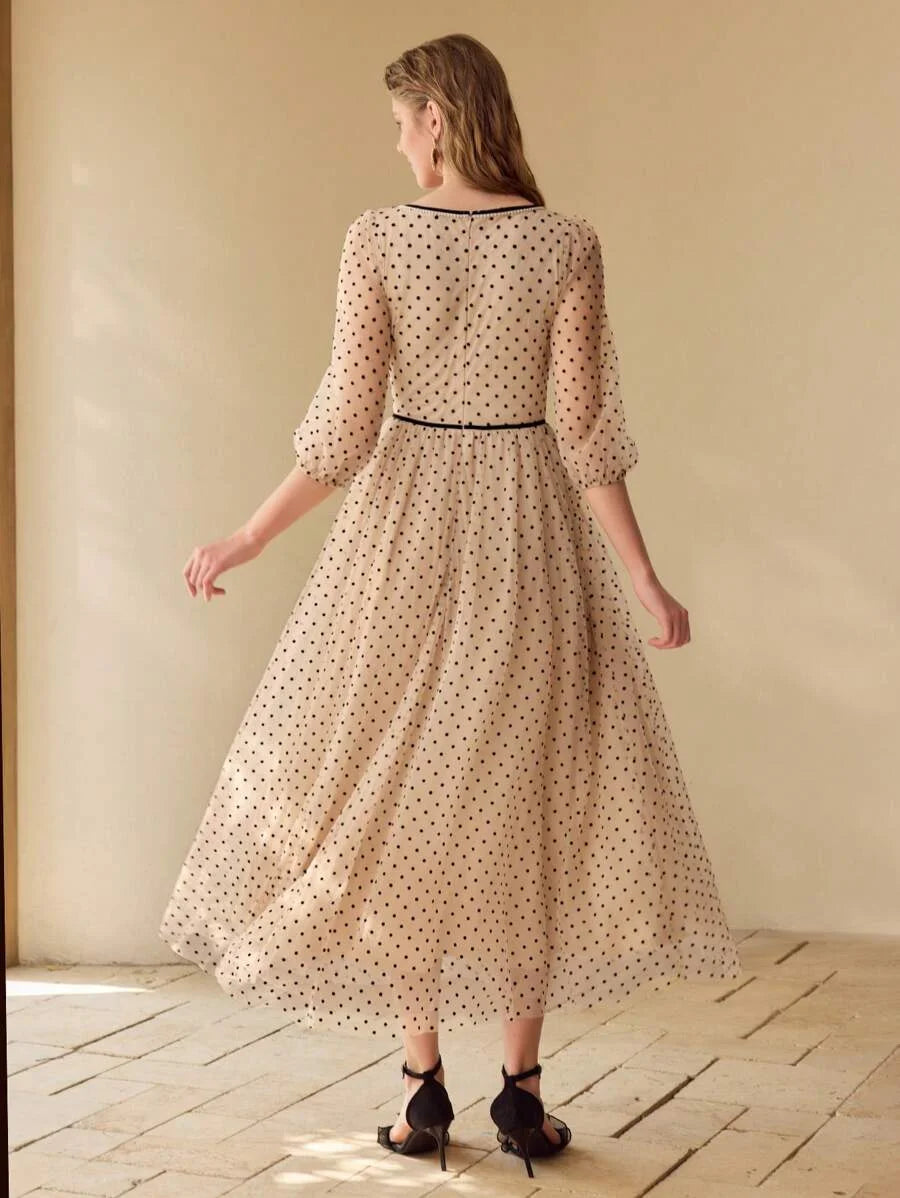 PREMIUM MESH POLKA DOT LIGHTWEIGHT DRESSSPRINGSUMMER