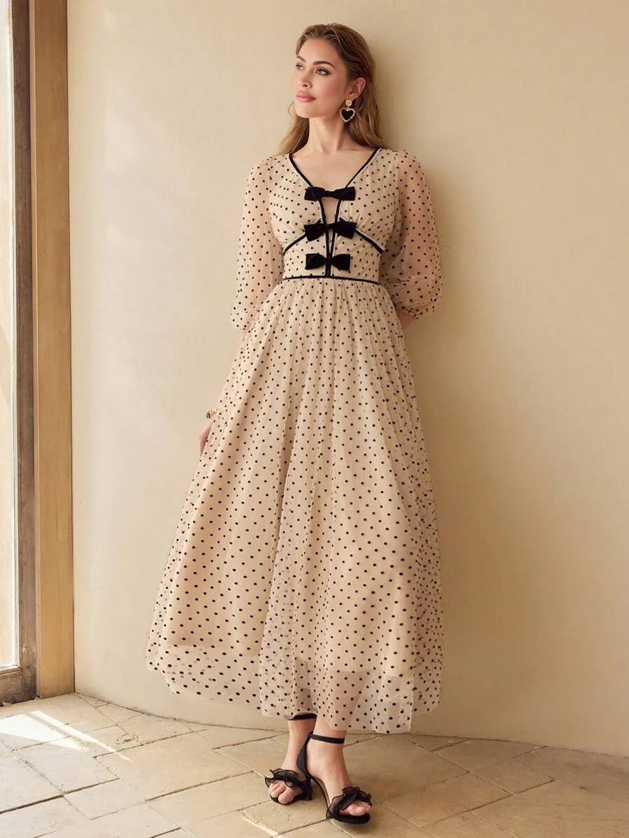 PREMIUM MESH POLKA DOT LIGHTWEIGHT DRESSSPRINGSUMMER