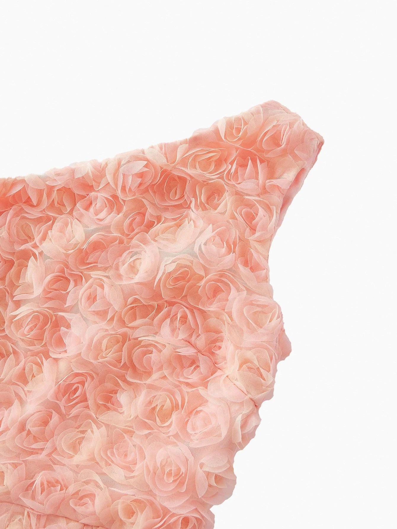 PREMIUM MESH STEREO FLORAL ASYMMETRICAL NECK DRESS