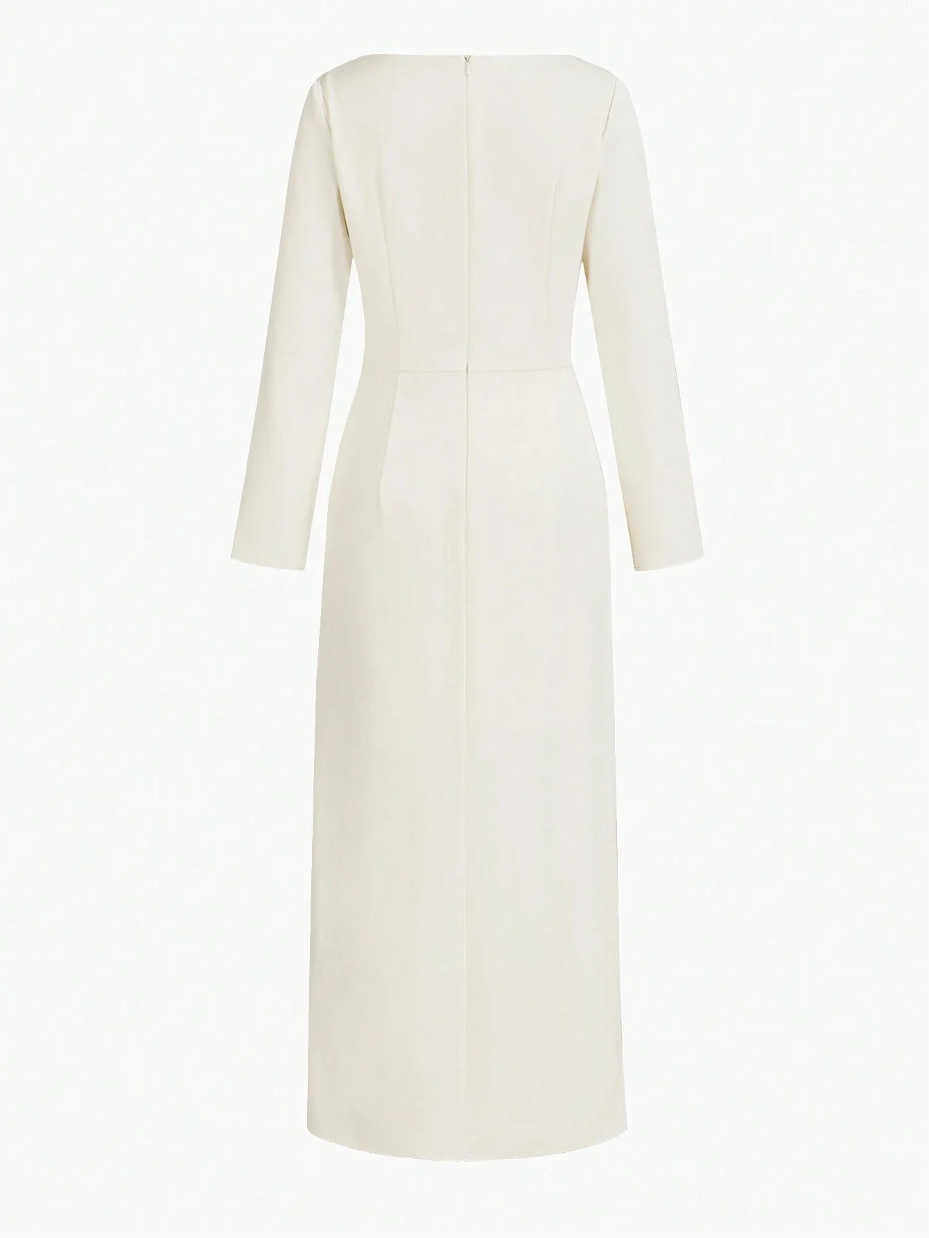 PREMIUM METAL DECOR THIGH SLIT DRESS