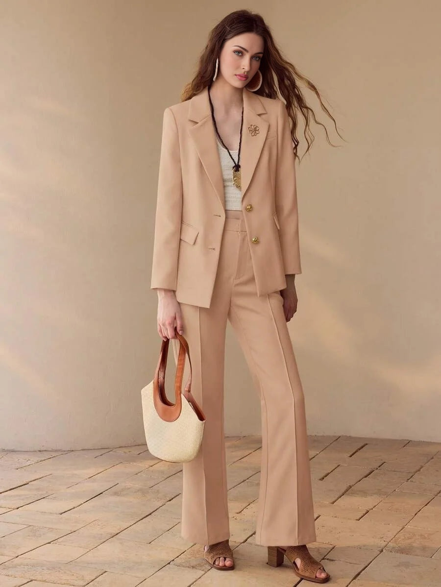 PREMIUM METAL FLORAL DECOR STRUCTURED BLAZER