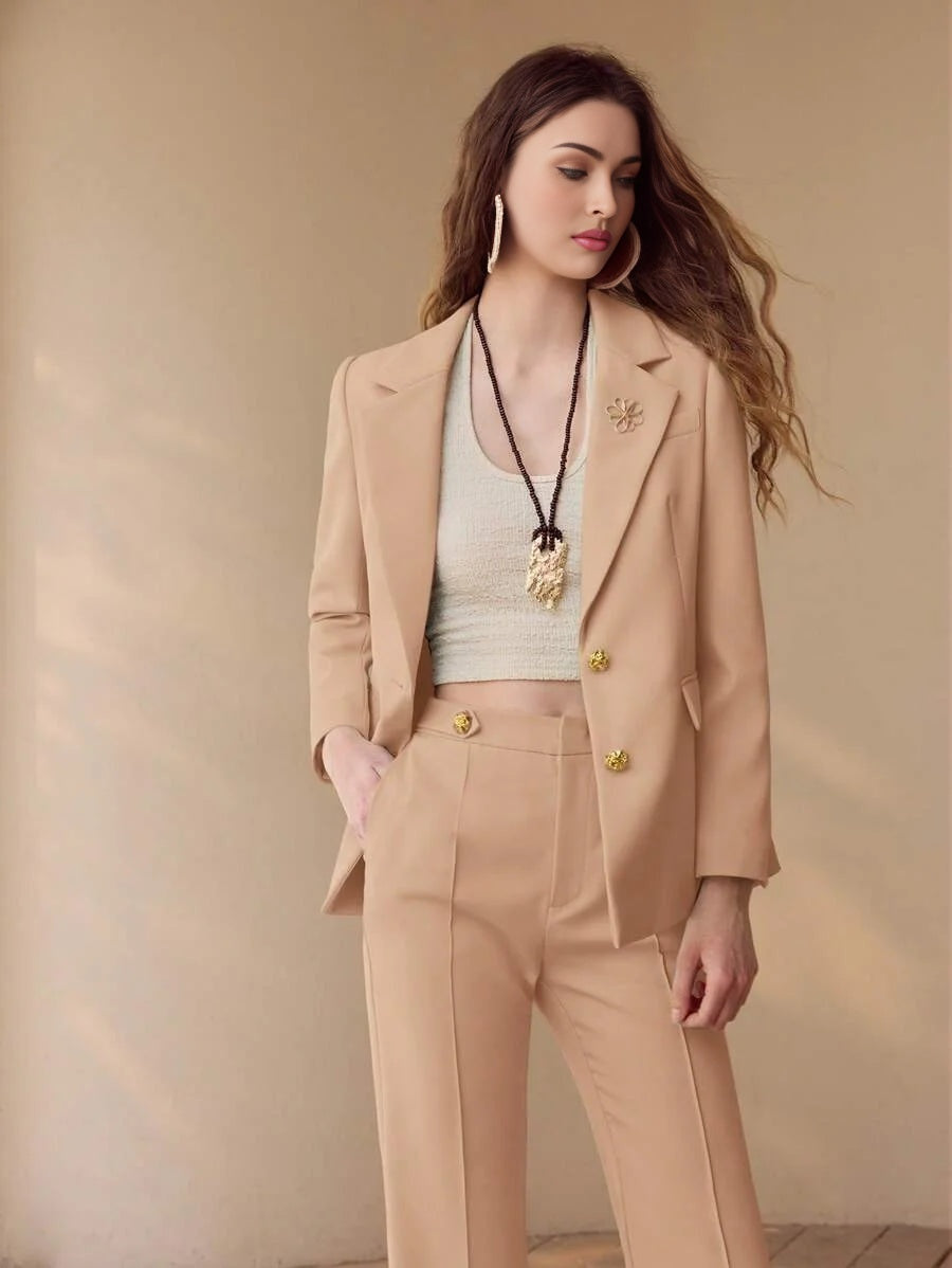 PREMIUM METAL FLORAL DECOR STRUCTURED BLAZER