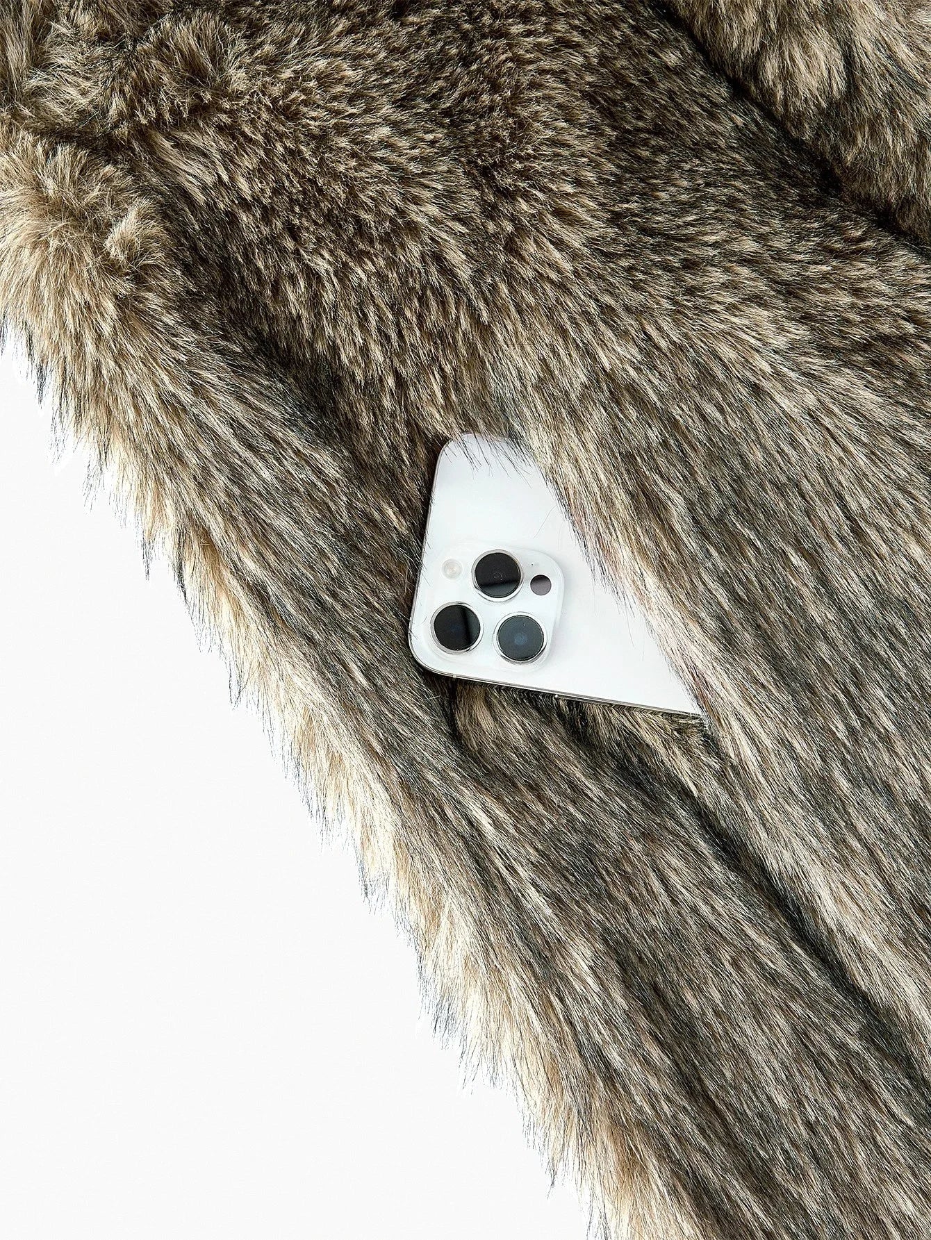 PREMIUM MIDLENGTH LOOSE FAUX FUR COAT AUTUMNWINTER