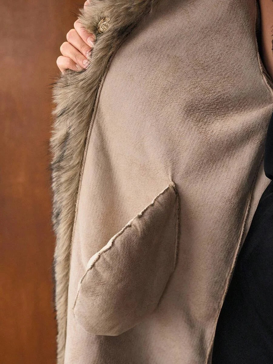 PREMIUM MIDLENGTH LOOSE FAUX FUR COAT AUTUMNWINTER