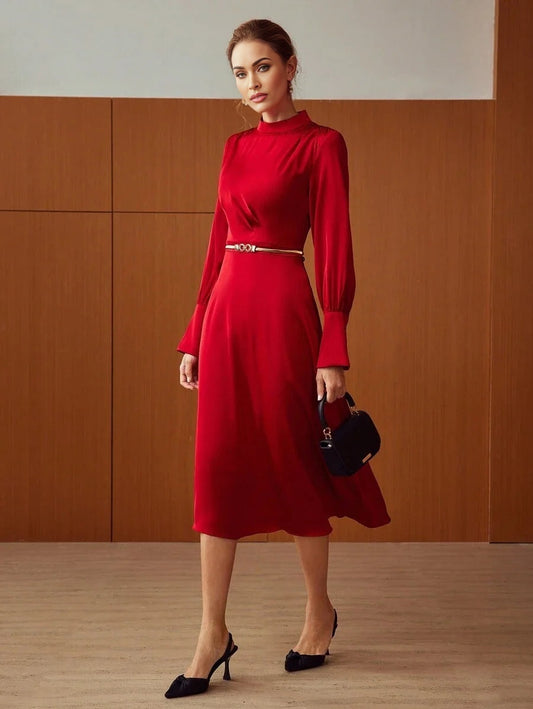 PREMIUM MOCK NECK FORMAL DRESS