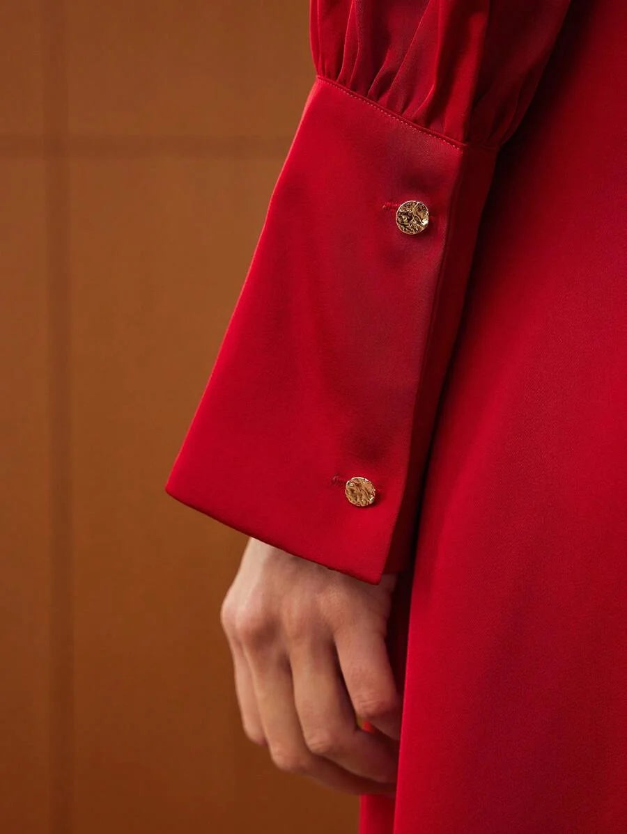 PREMIUM MOCK NECK FORMAL DRESS