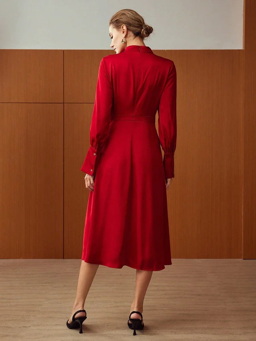 PREMIUM MOCK NECK FORMAL DRESS