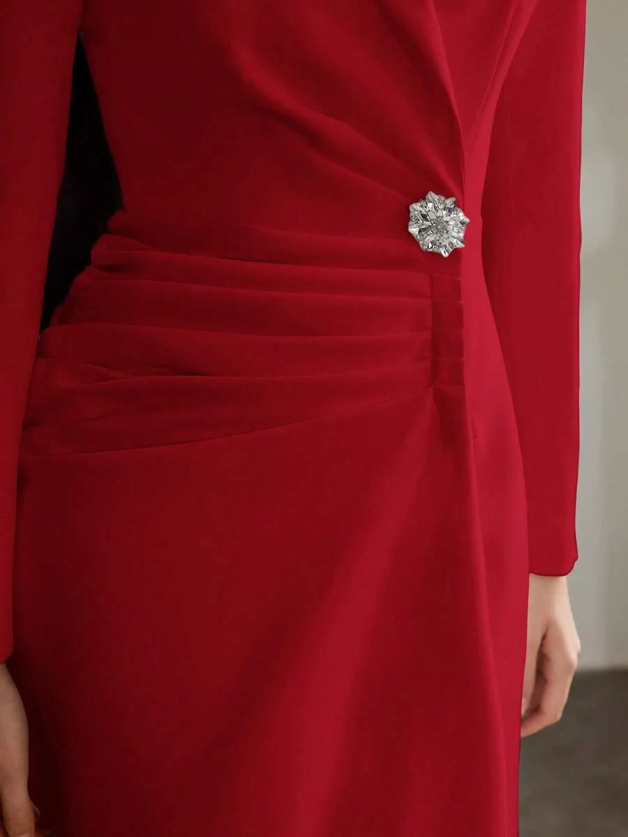 PREMIUM MOCK NECK FORMAL DRESS