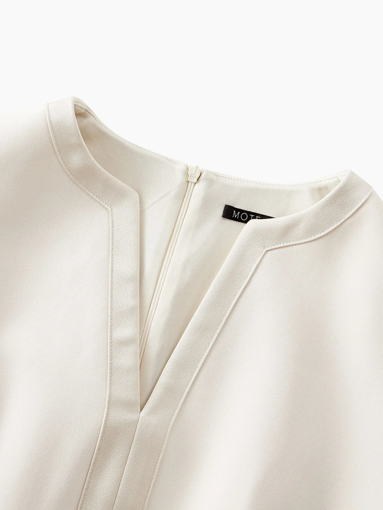 PREMIUM NOTCH NECK PLEATED LANTERN SLEEVE 2 IN 1 DRESS WITHOUT BELT