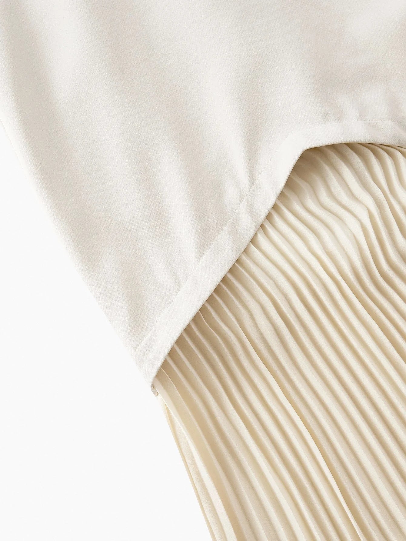 PREMIUM NOTCH NECK PLEATED LANTERN SLEEVE 2 IN 1 DRESS WITHOUT BELT