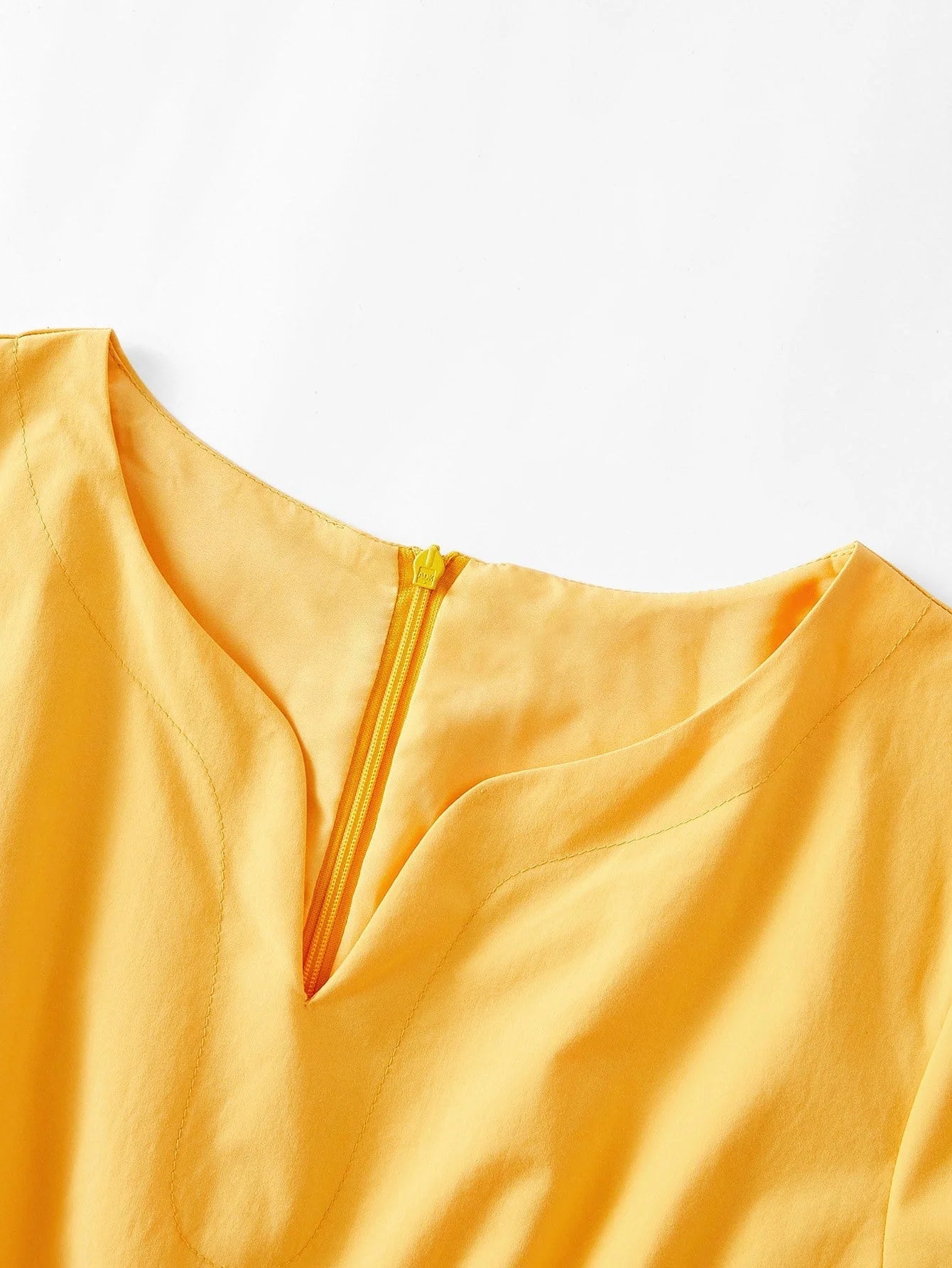 PREMIUM NOTCHED NECKLINE A LINE DRESS