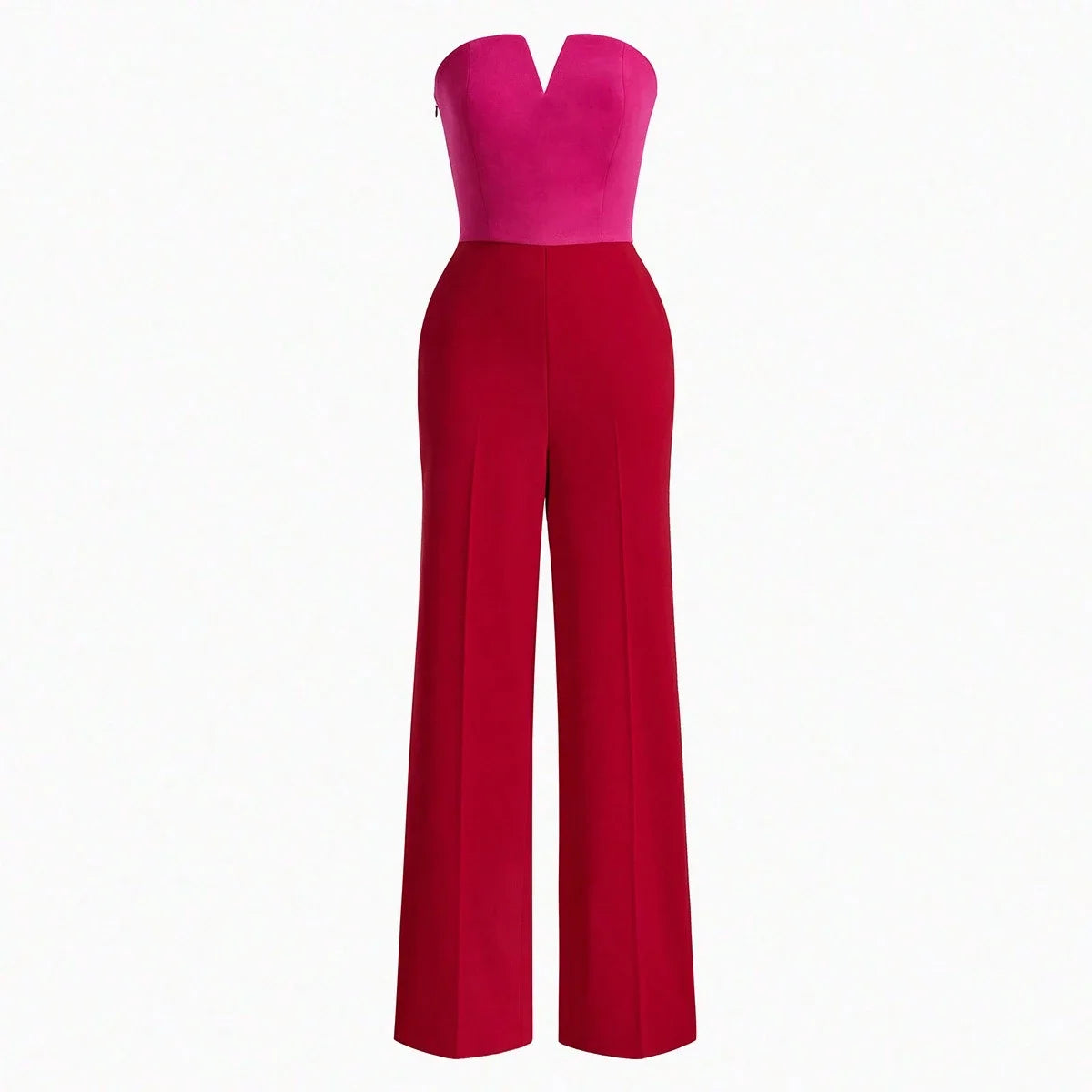 PREMIUM NOTCHED TWOTONE JUMPSUIT WITHOUT CHAIN