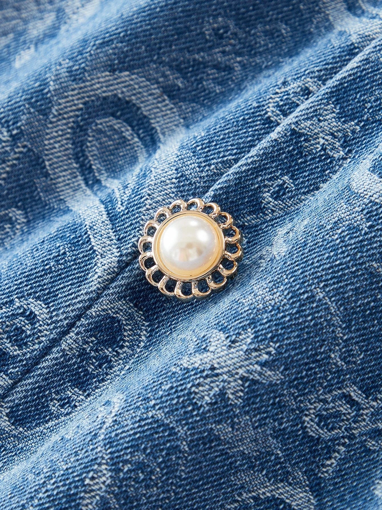 PREMIUM PAISLEY PRINT JACQUARD DENIM DRESS