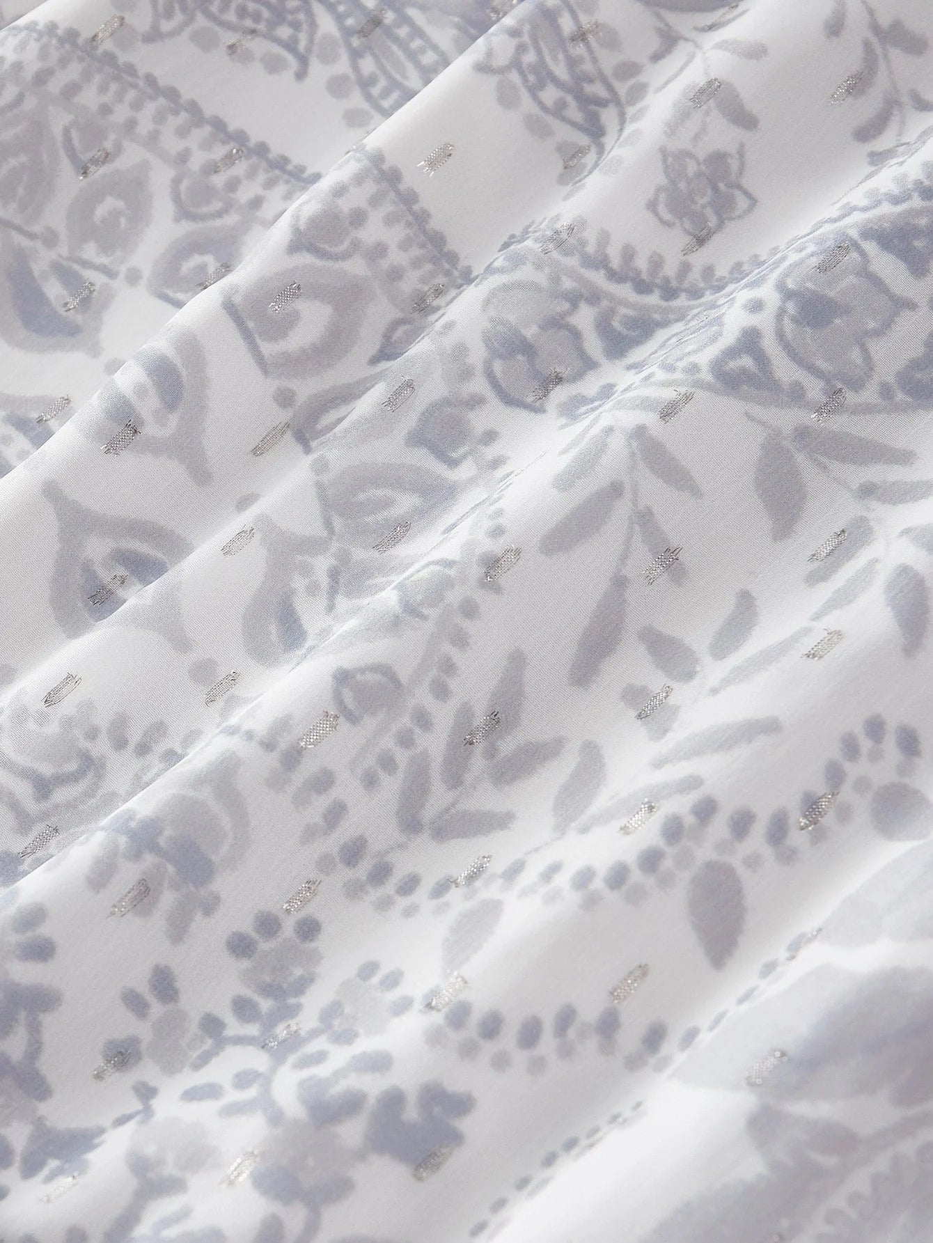 PREMIUM PAISLEY PRINT RUFFLE TRIM DRESS