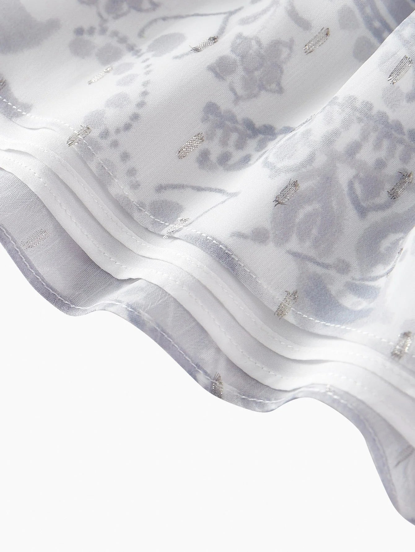 PREMIUM PAISLEY PRINT RUFFLE TRIM DRESS