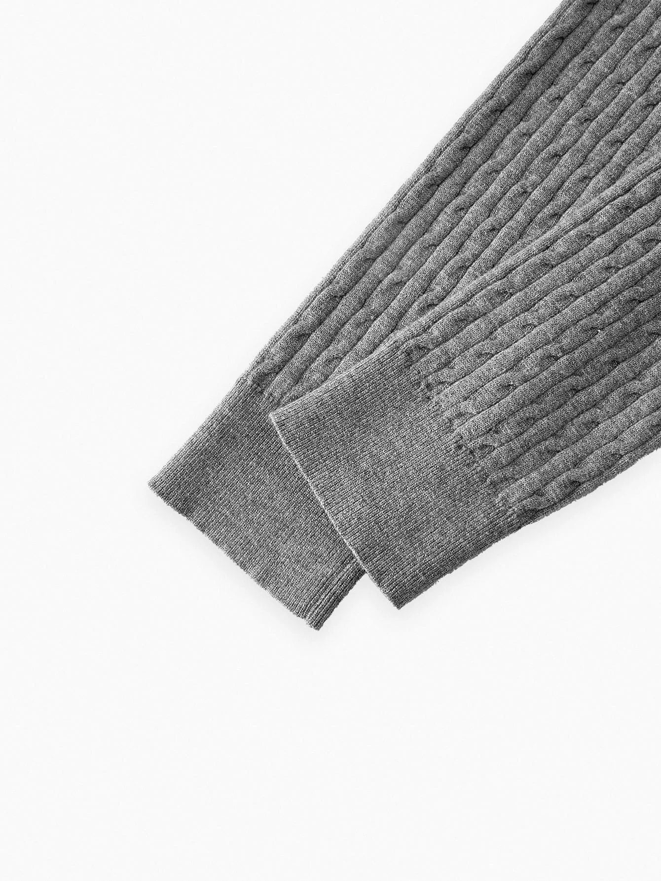 PREMIUM PATCHED HALF BUTTON SWEATER TOP amp SKIRT SWEATER COORD