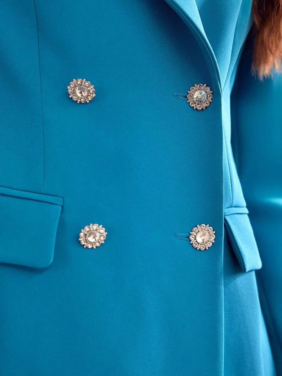 PREMIUM PEAK LAPEL DOUBLE BREASTED BLAZER