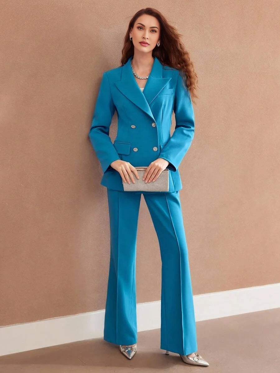 PREMIUM PEAK LAPEL DOUBLE BREASTED BLAZER