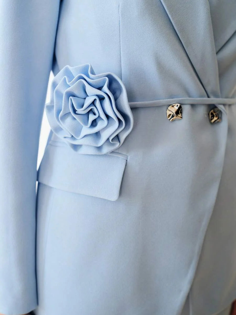 PREMIUM PEAK LAPEL DOUBLE BREASTED BLAZER BELTED BLAZERSPRINGSUMMER