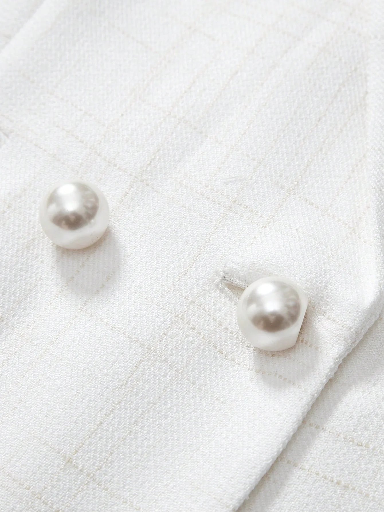 PREMIUM PLAID DOUBLE BREASTED STRUCTURED BLAZER PEARL BUTTON OVERSIZED BLAZER WORKSPRING SUMMER