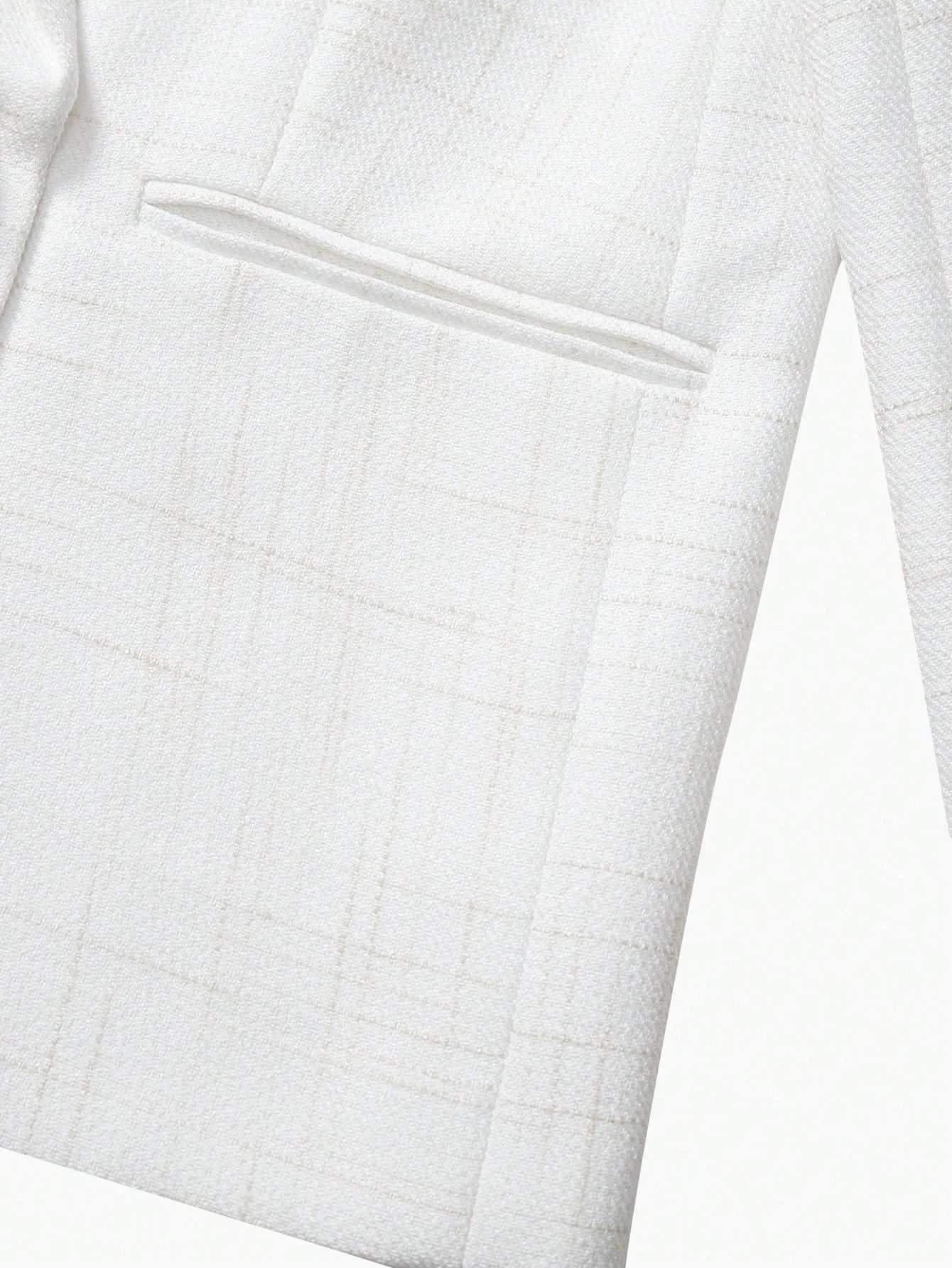 PREMIUM PLAID DOUBLE BREASTED STRUCTURED BLAZER PEARL BUTTON OVERSIZED BLAZER WORKSPRING SUMMER