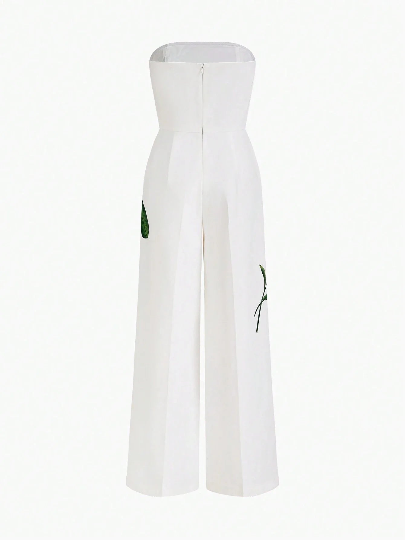 PREMIUM PLANTS PRINT WIDE LEG TUBE JUMPSUITSUMMER OUTFITS