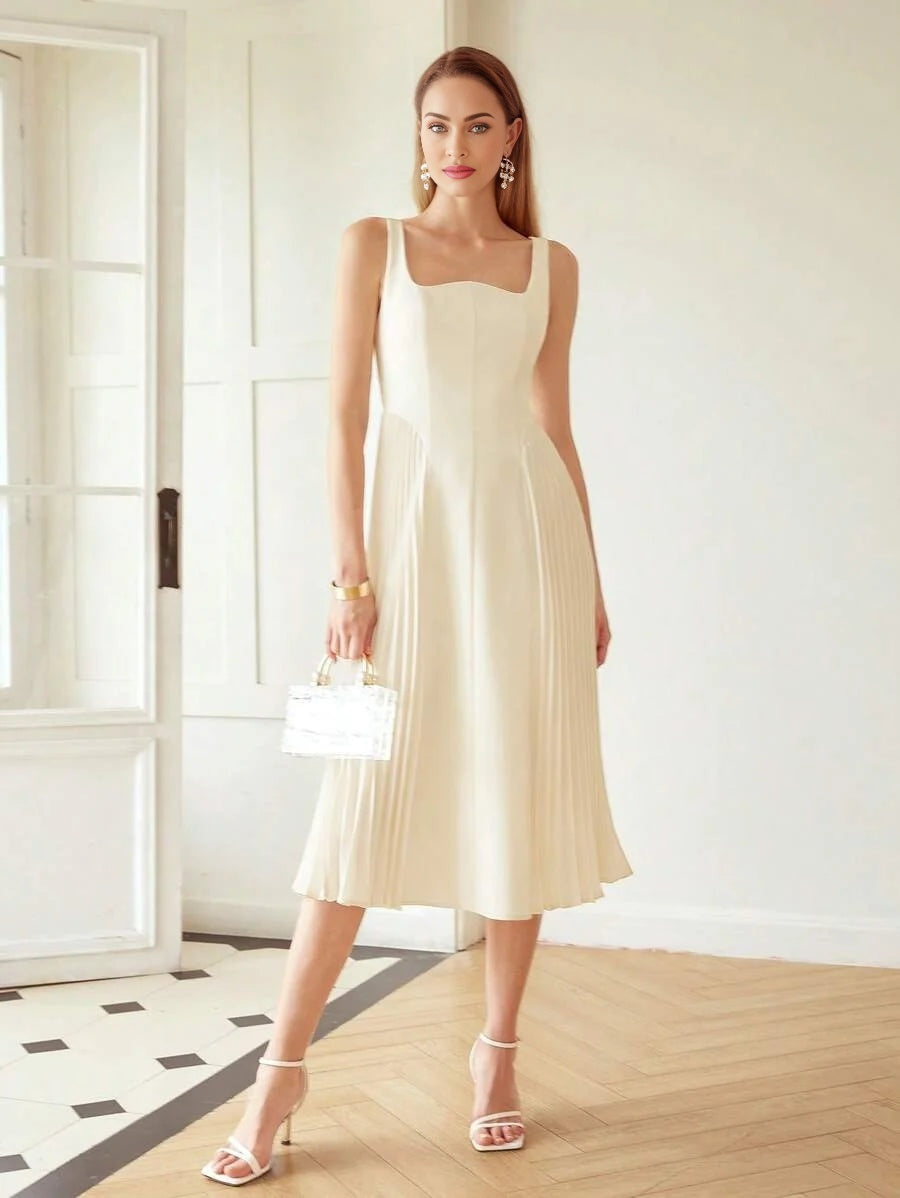 PREMIUM PLEATED CORSET MIDI DRESSHOLIDAY PARTY BIRTHDAY FORMAL EVENING OCCASSION