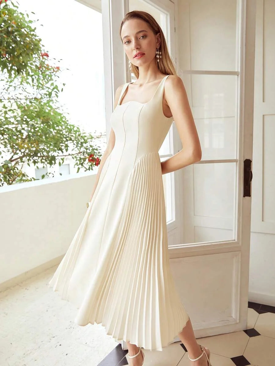 PREMIUM PLEATED CORSET MIDI DRESSHOLIDAY PARTY BIRTHDAY FORMAL EVENING OCCASSION
