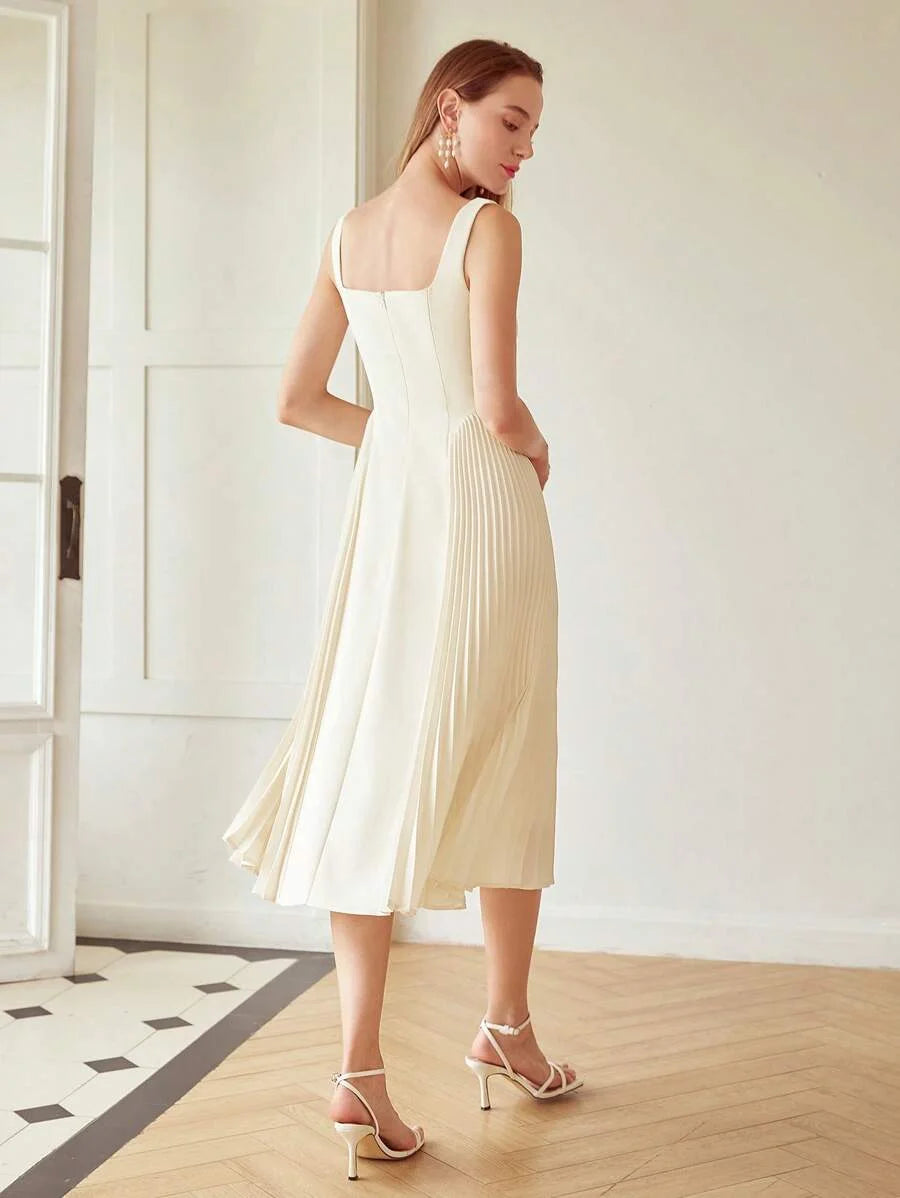 PREMIUM PLEATED CORSET MIDI DRESSHOLIDAY PARTY BIRTHDAY FORMAL EVENING OCCASSION