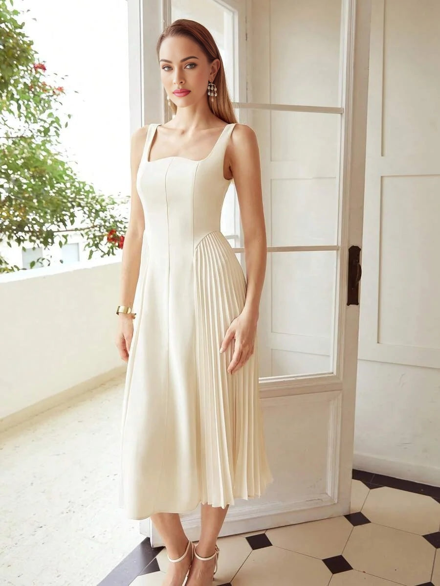 PREMIUM PLEATED CORSET MIDI DRESSHOLIDAY PARTY BIRTHDAY FORMAL EVENING OCCASSION