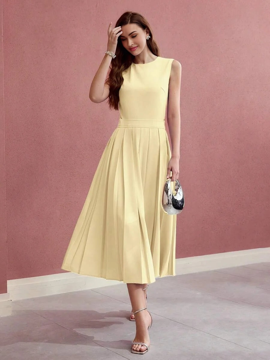 PREMIUM PLEATED FLOWY DRESS