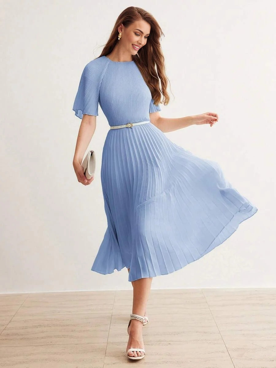 PREMIUM PLEATED FLOWY DRESS