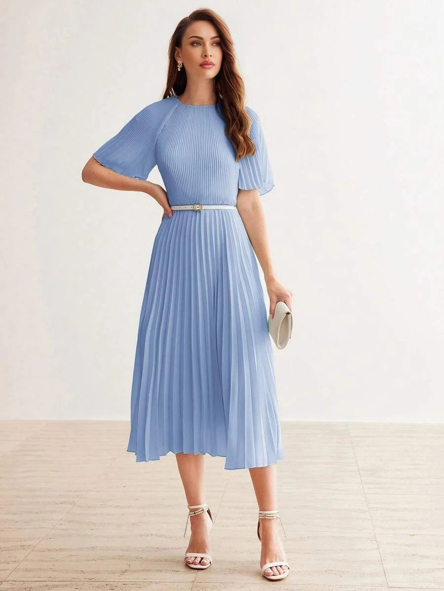 PREMIUM PLEATED FLOWY DRESS