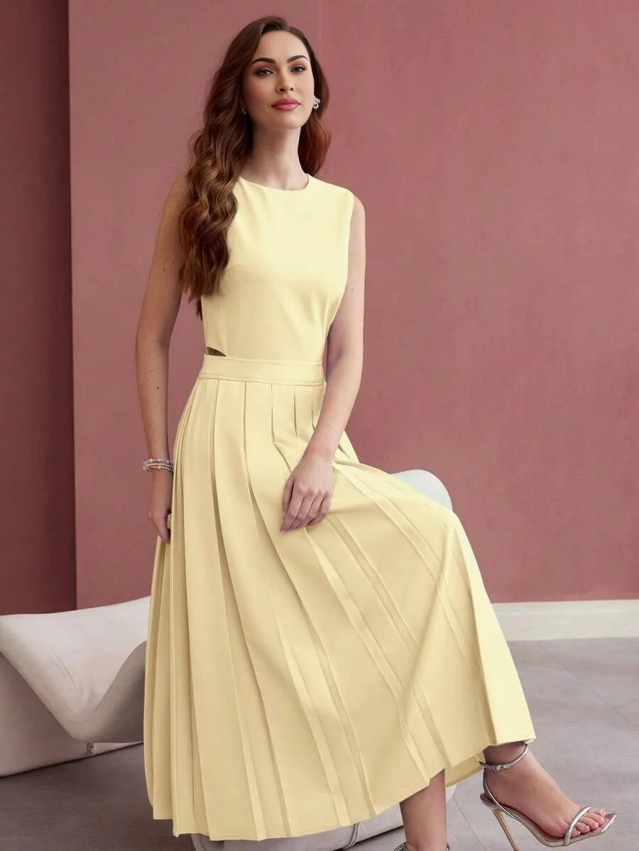 PREMIUM PLEATED FLOWY DRESS