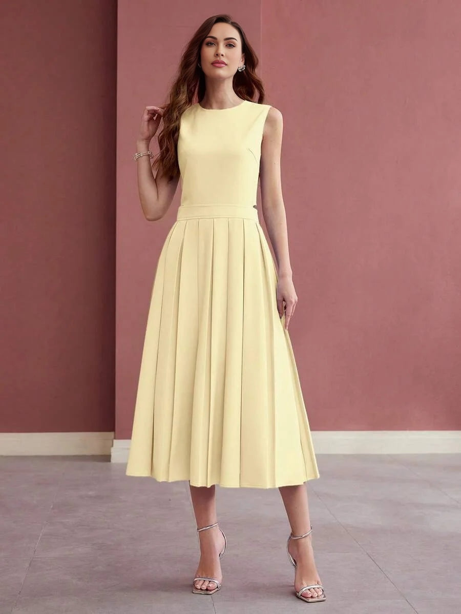 PREMIUM PLEATED FLOWY DRESS