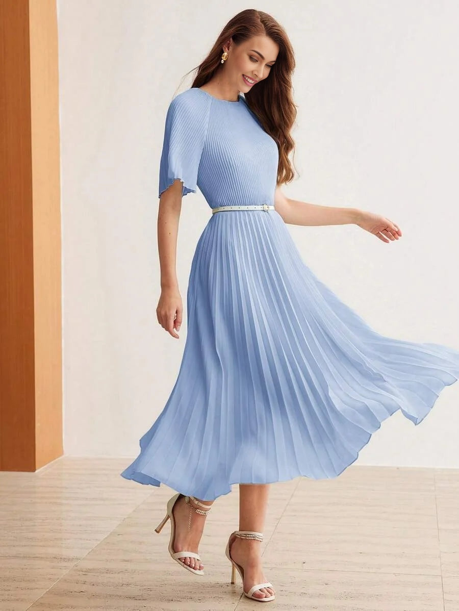 PREMIUM PLEATED FLOWY DRESS