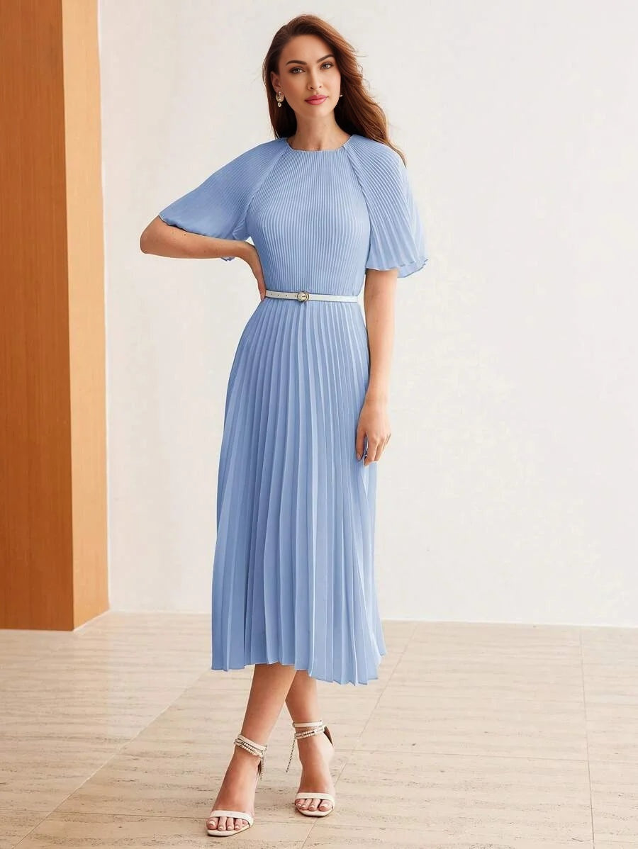 PREMIUM PLEATED FLOWY DRESS