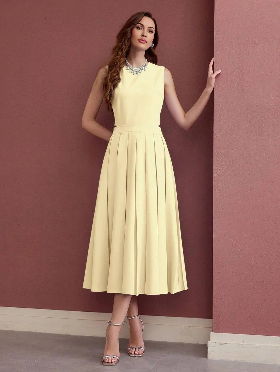 PREMIUM PLEATED FLOWY DRESS