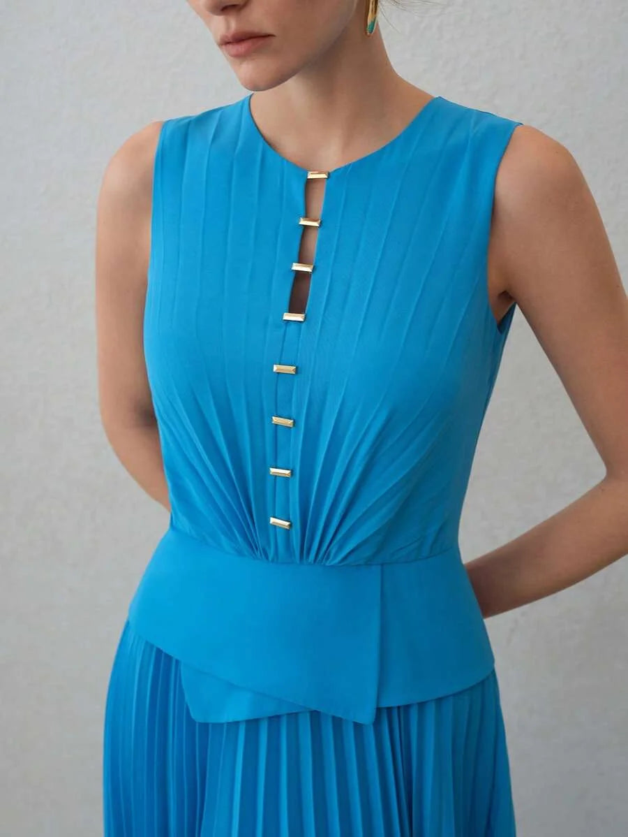 PREMIUM PLEATED FLOWYnbspDRESS