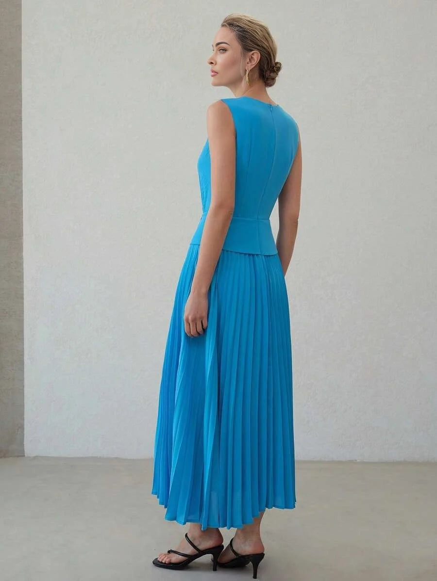 PREMIUM PLEATED FLOWYnbspDRESS