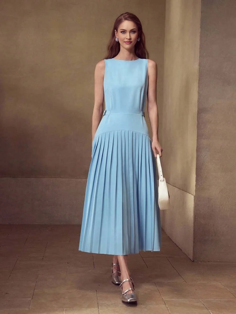 PREMIUM PLEATED ZIPPER DRESS