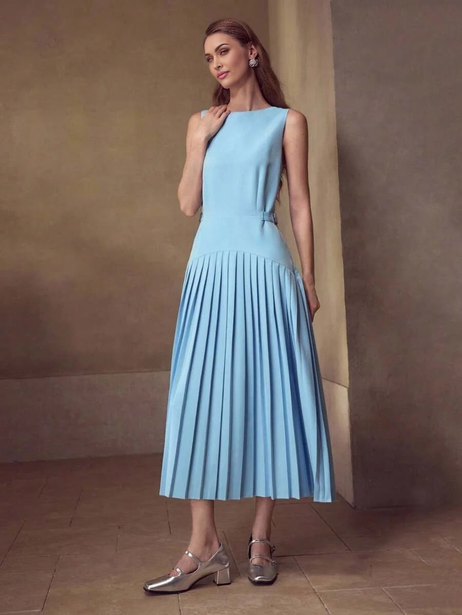 PREMIUM PLEATED ZIPPER DRESS