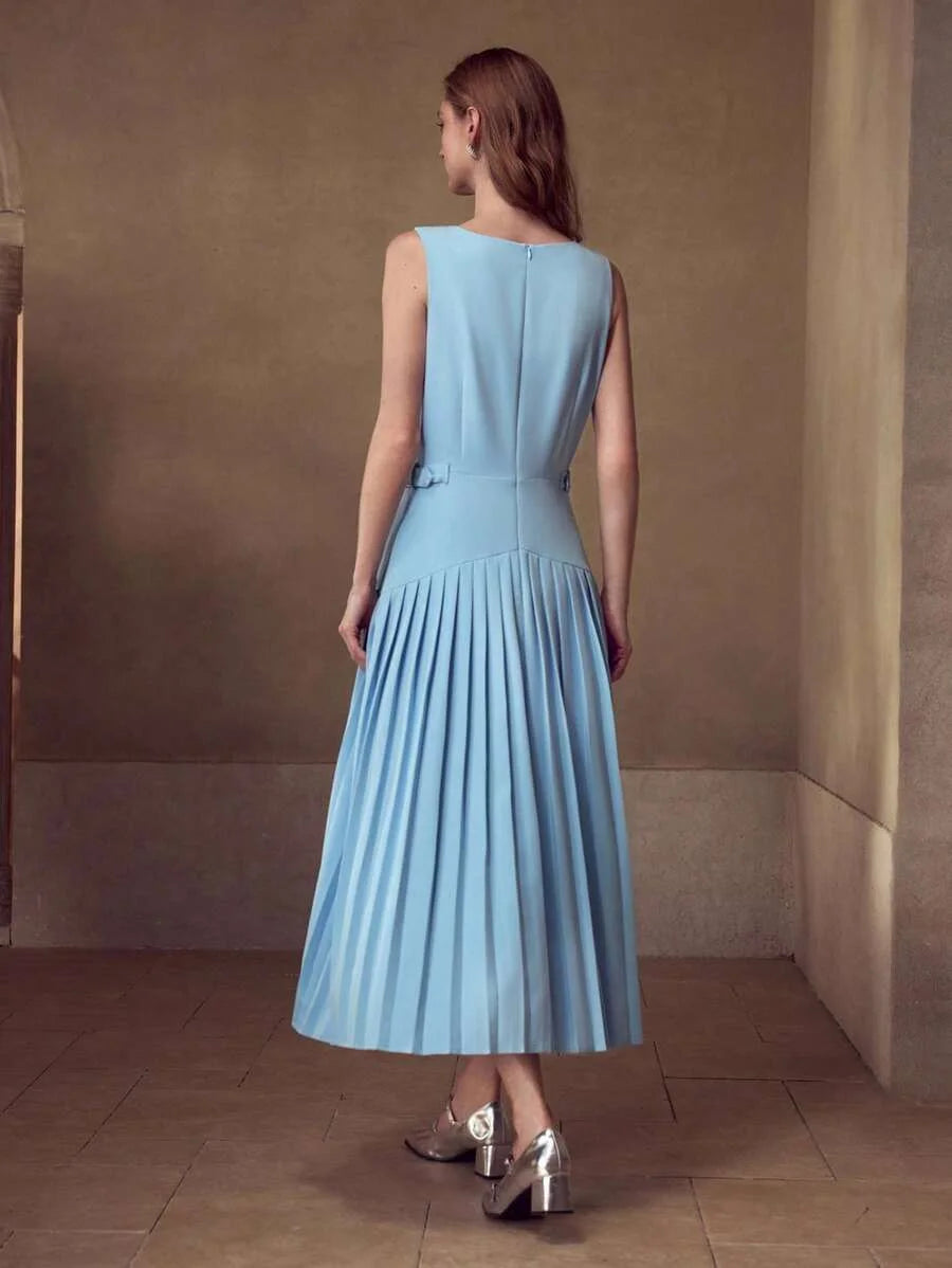 PREMIUM PLEATED ZIPPER DRESS