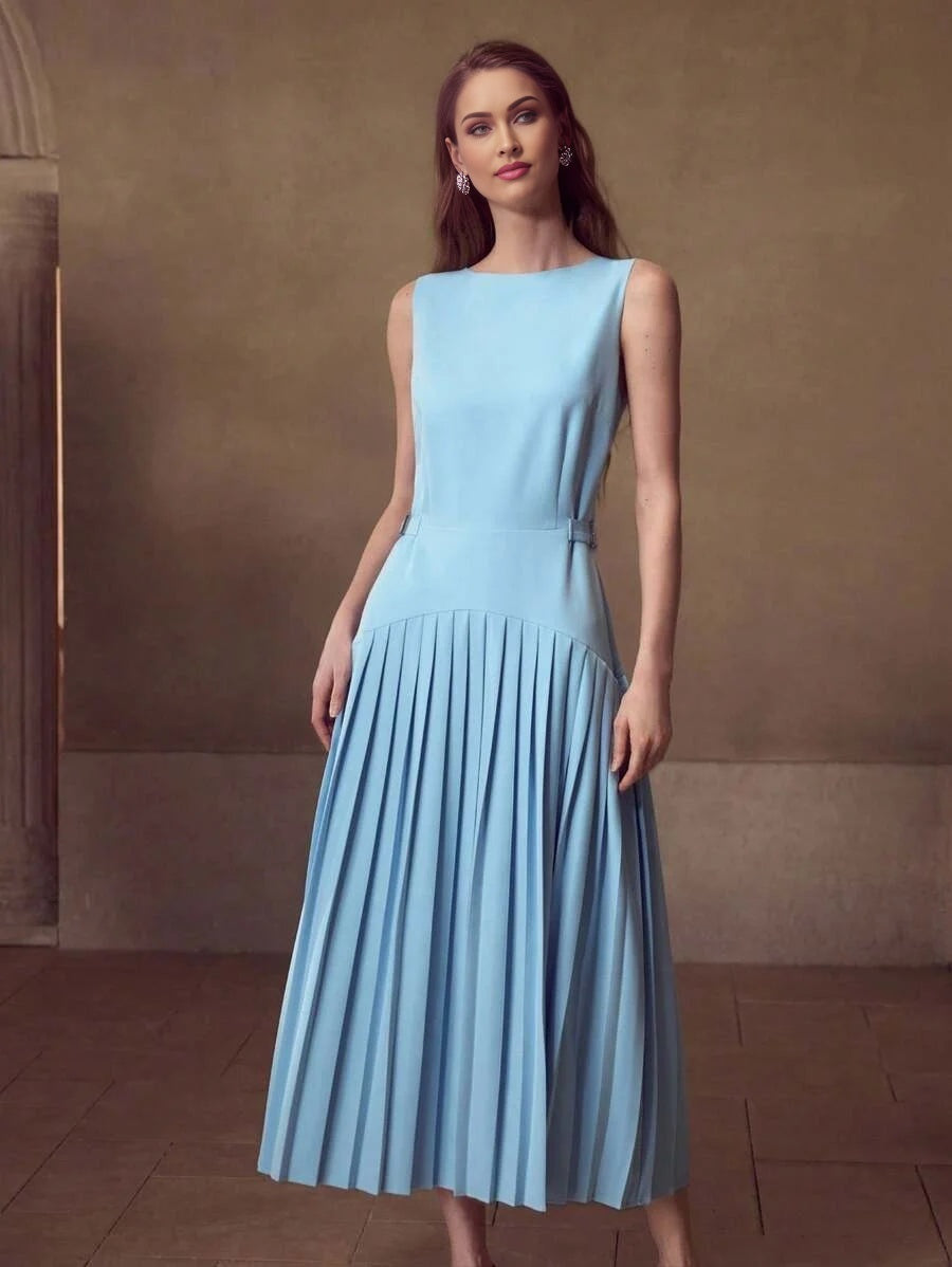 PREMIUM PLEATED ZIPPER DRESS