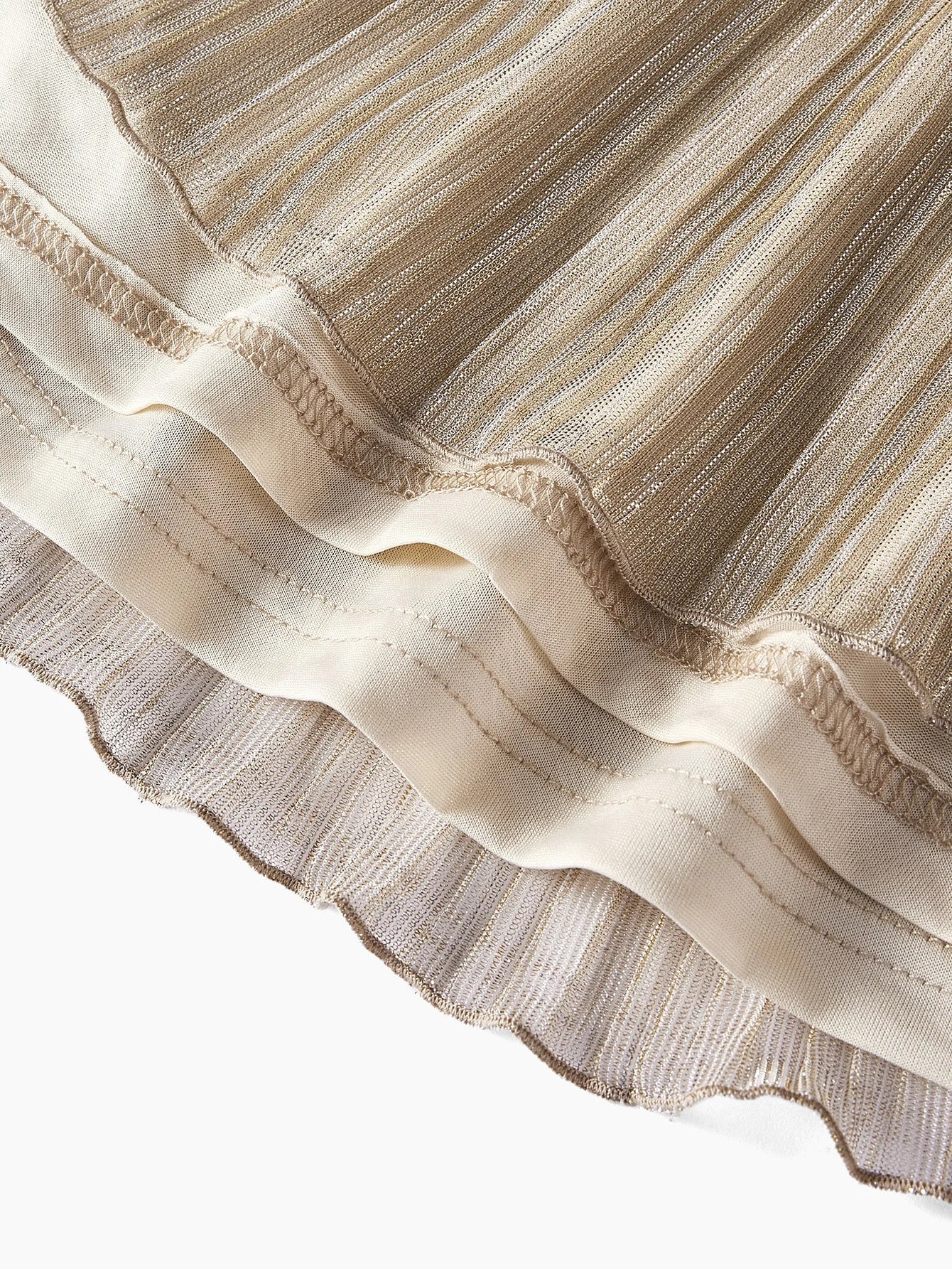 PREMIUM PLISSE LAYERED RUFFLE HEM SLIP DRESS