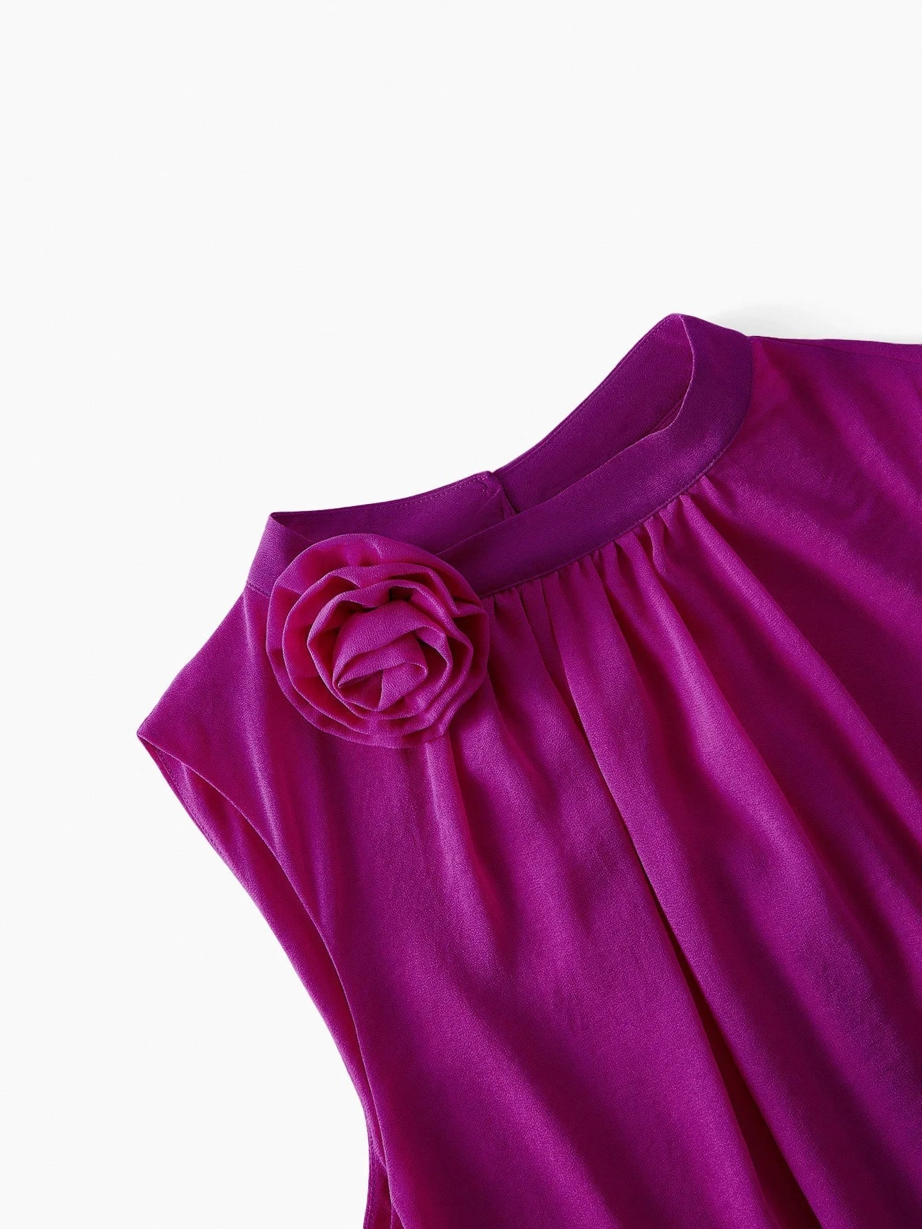 PREMIUM PLUS CHIFFON 3D FLORAL LIGHTWEIGHT SLEEVELESS DRESS