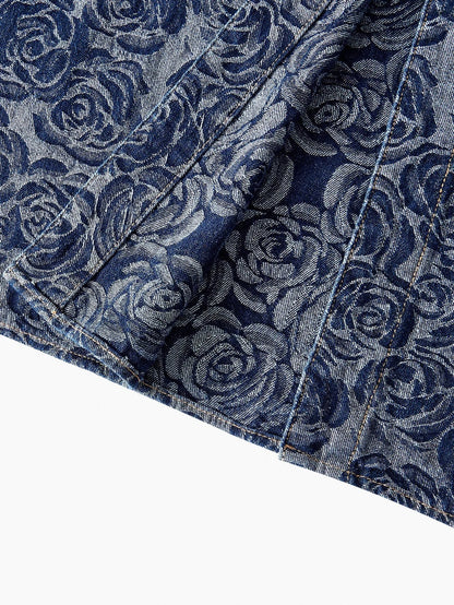 PREMIUM PLUS JACQUARD SLEEVELESS DENIM DRESS